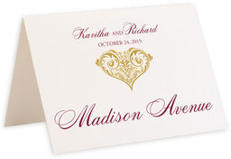 Photograph of Tented Paisley Power Heart Table Names
