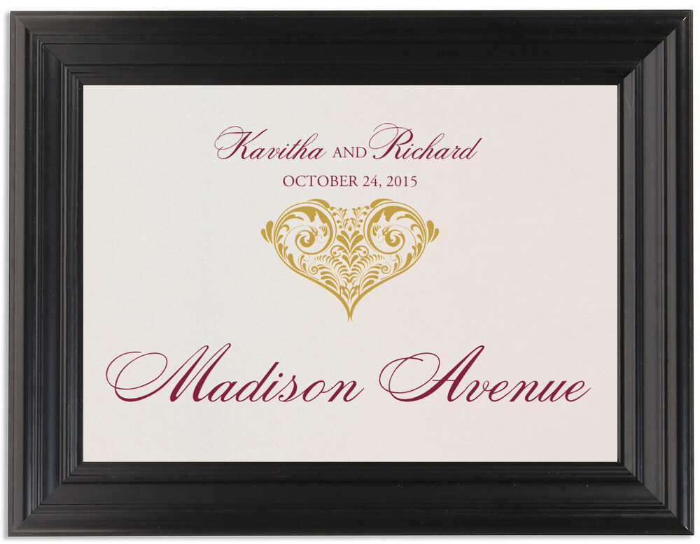Framed Photograph of Paisley Power Heart Table Names