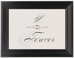 Framed Photograph of Poem Script Monogram Table Names