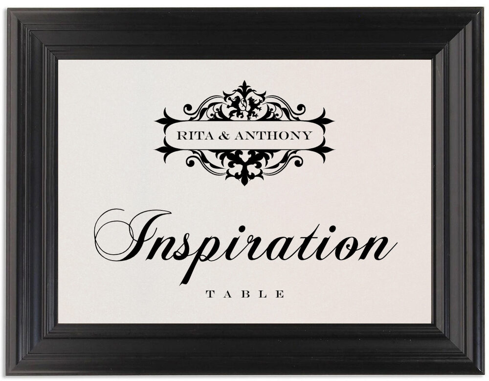 Framed Photograph of Royal Lion Table Names