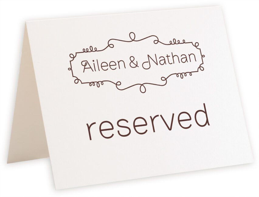 Photograph of Tented Brownstone Brackets Table Names