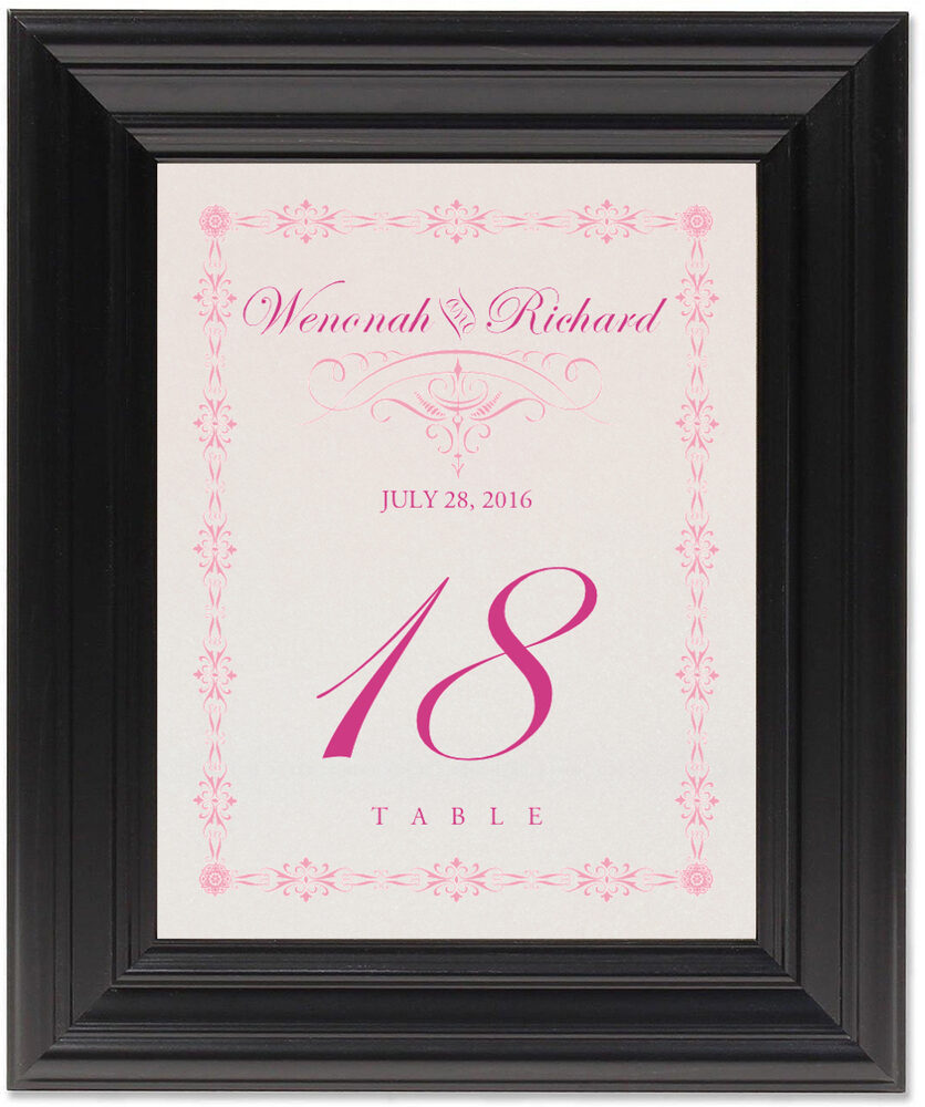 Framed Photograph of A Kiss Goodnight Table Numbers