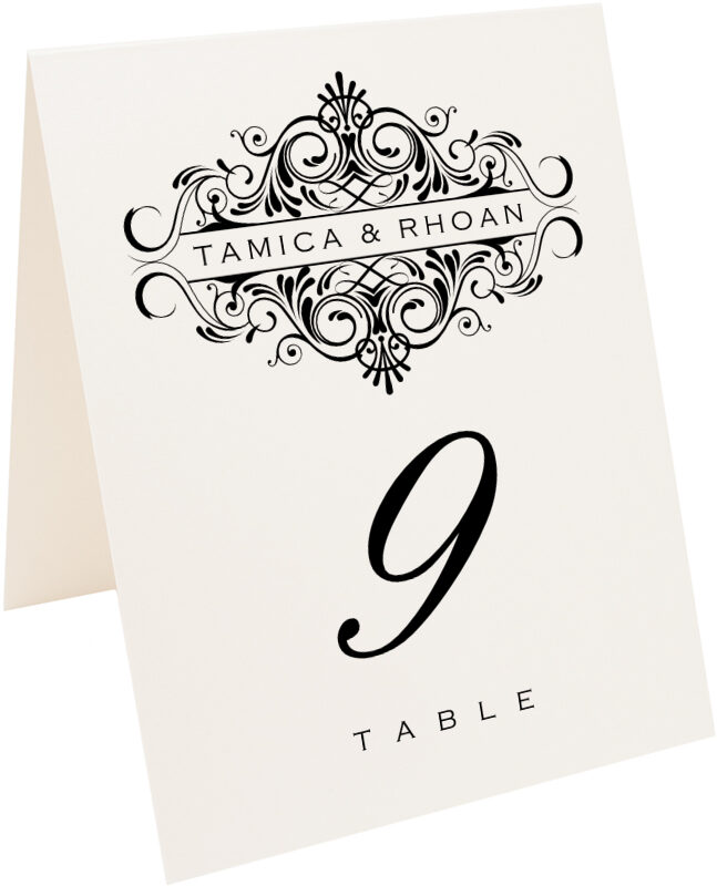Photograph of Tented Accordion Table Numbers