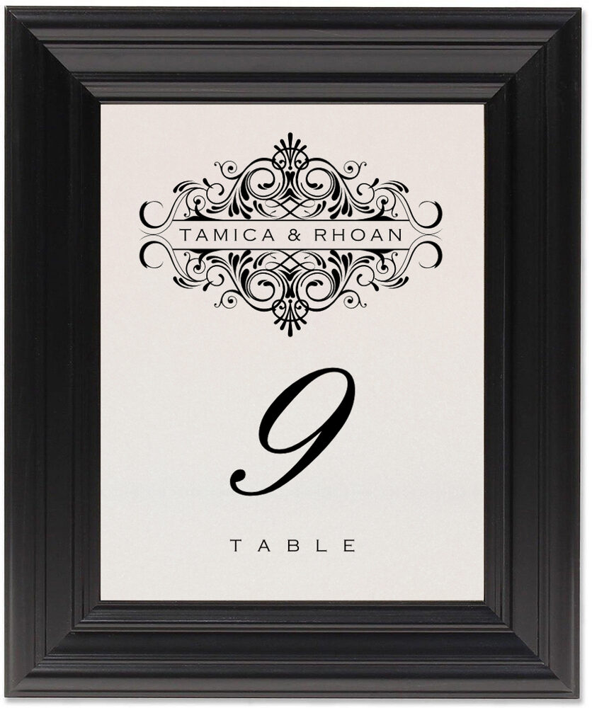 Framed Photograph of Accordion Table Numbers
