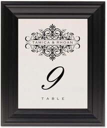 Framed Photograph of Accordion Table Numbers