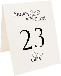 Photograph of Tented Adios Script Monogram 10 Table Numbers