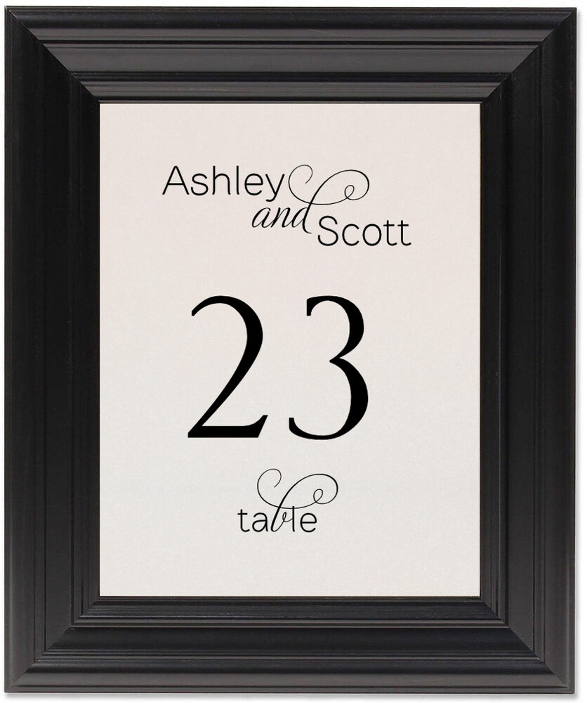 Framed Photograph of Adios Script Monogram 10 Table Numbers