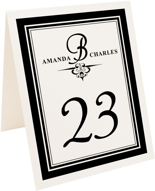 Photograph of Tented Adore Monogram 05 Table Numbers