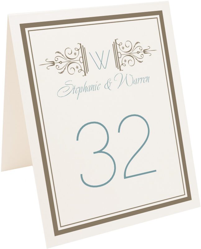 Photograph of Tented Avalon Monogram 14 Table Numbers