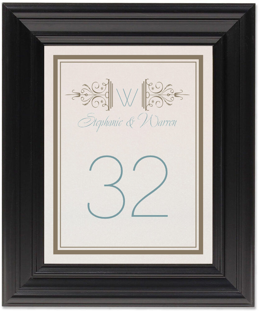 Framed Photograph of Avalon Monogram 14 Table Numbers