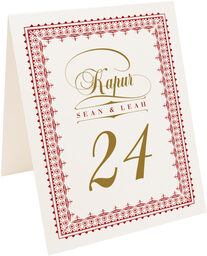 Photograph of Tented Bailly Monogram 14 Table Numbers