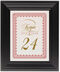 Framed Photograph of Bailly Monogram 14 Table Numbers