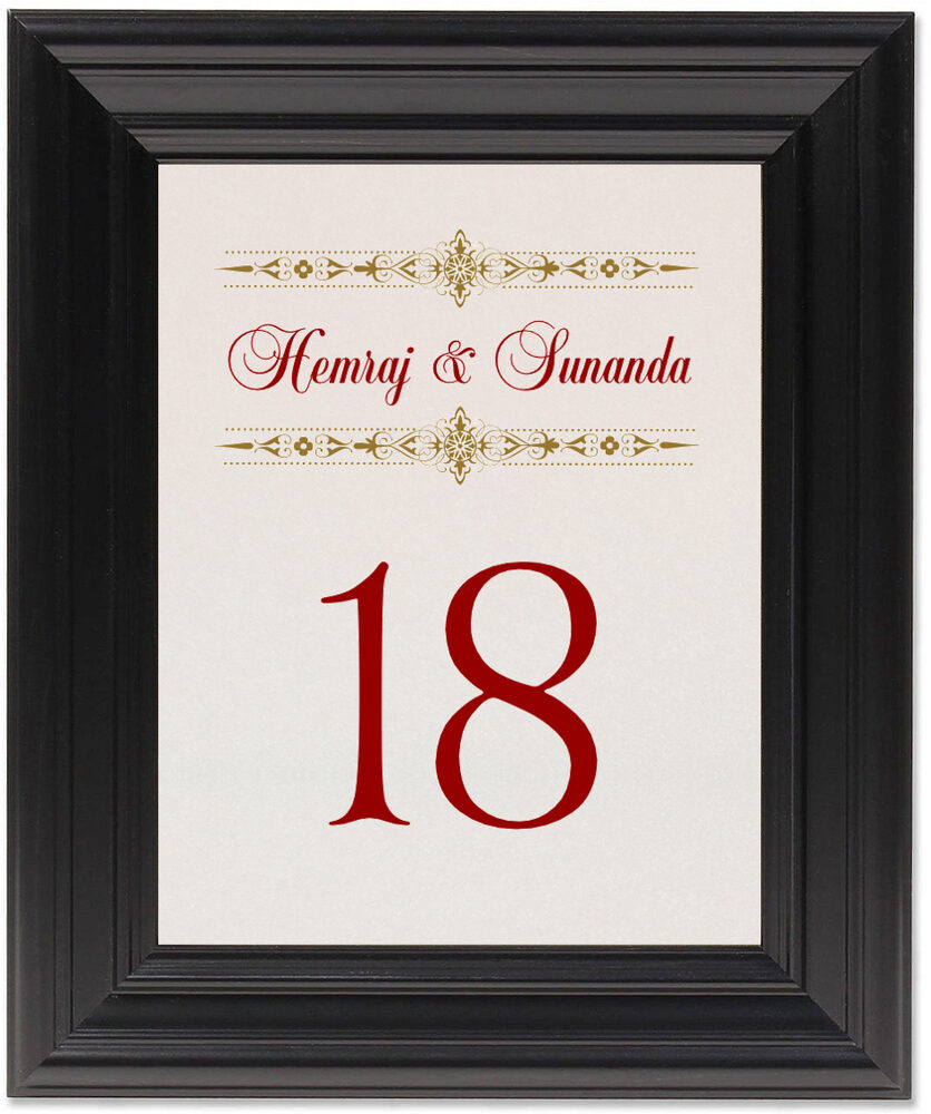 Framed Photograph of Bailly Monogram 27 Table Numbers