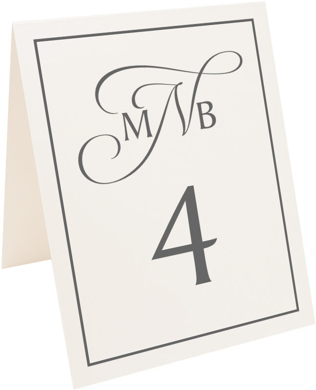 Photograph of Tented Baker_Signet_Monogram_03 Table Numbers