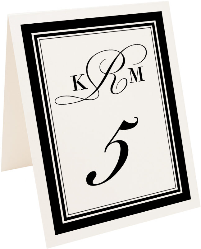 Photograph of Tented Bickham Monogram 04 Table Numbers