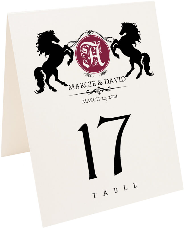 Photograph of Tented Chevalier Table Numbers