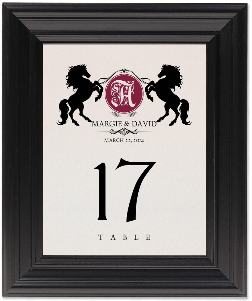 Framed Photograph of Chevalier Table Numbers