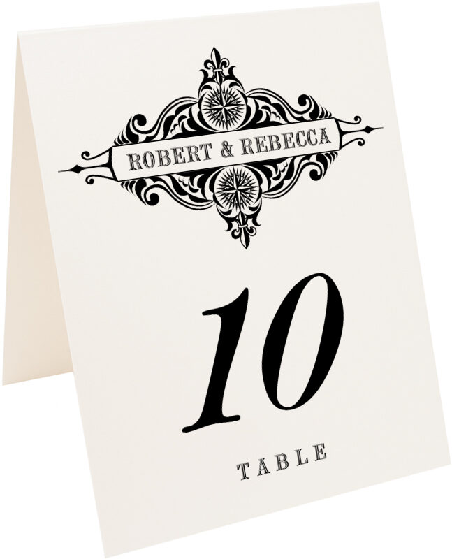 Photograph of Tented Compass North Table Numbers