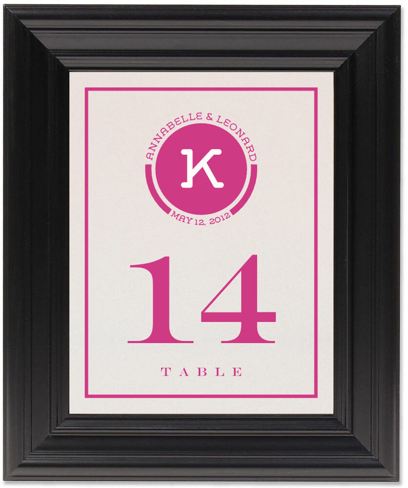 Framed Photograph of Contemporary Monogram 02 Table Numbers