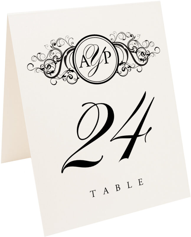 Photograph of Tented Curly Sue Table Numbers