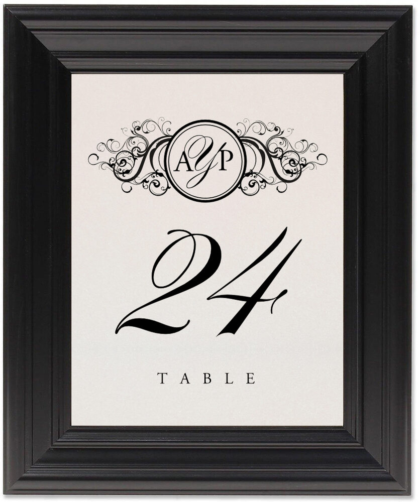 Framed Photograph of Curly Sue Table Numbers