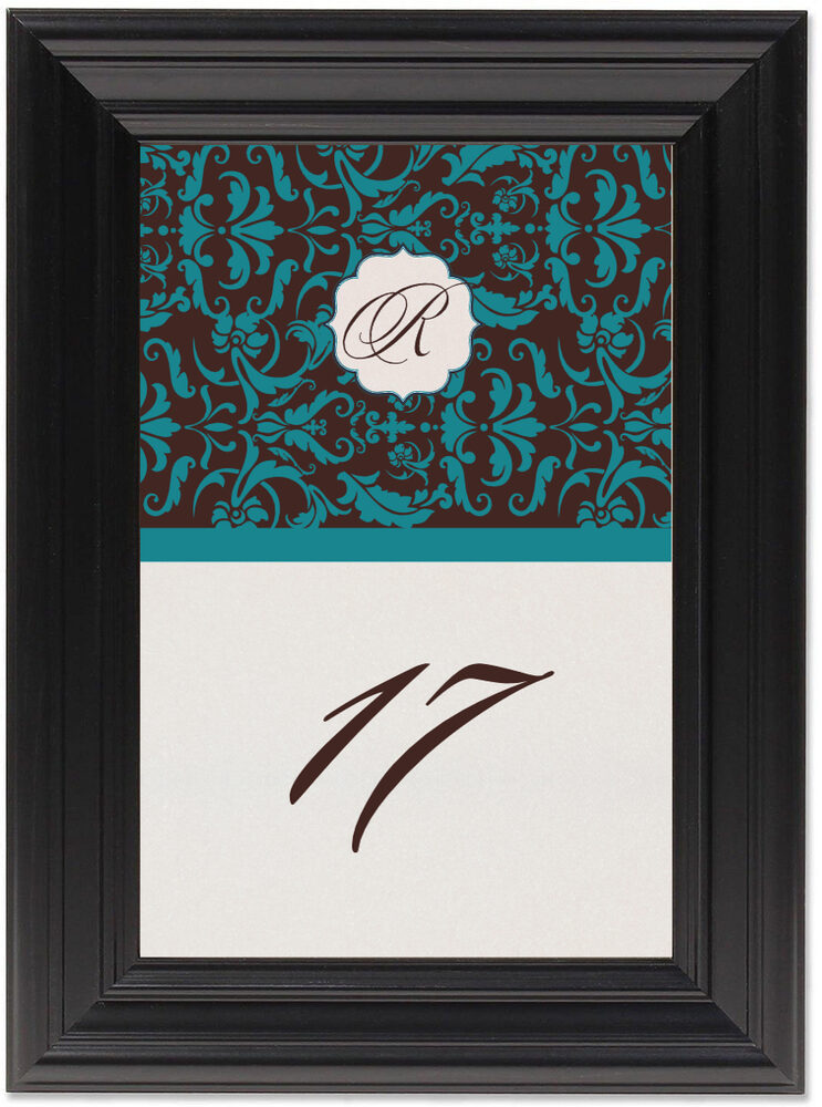 Framed Photograph of Daily Damask Table Numbers