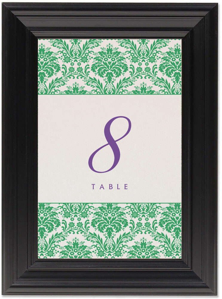 Framed Photograph of Damask Twist Table Numbers