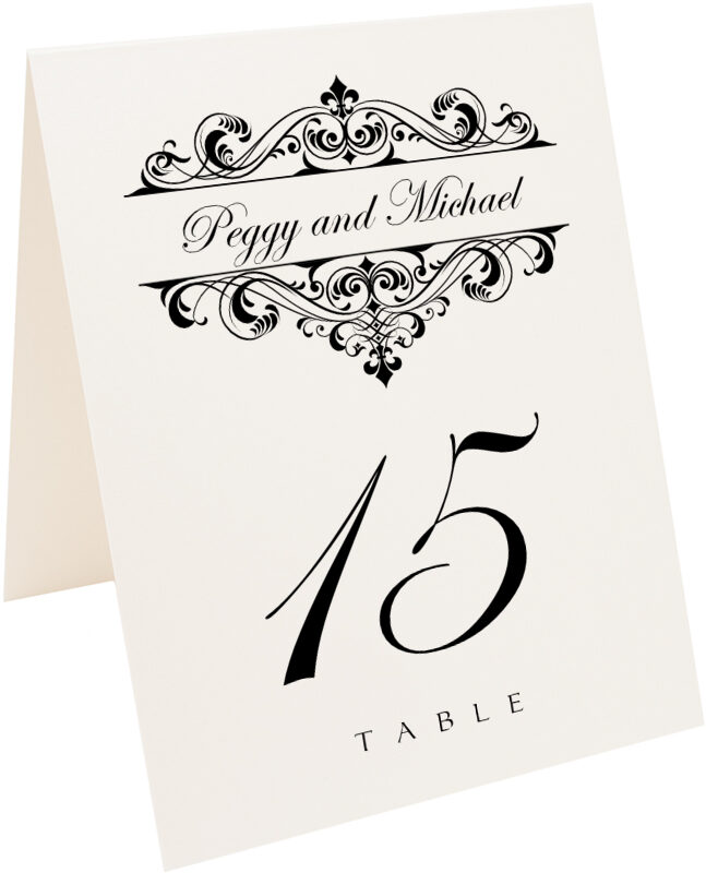Photograph of Tented Fancy Brandy Table Numbers