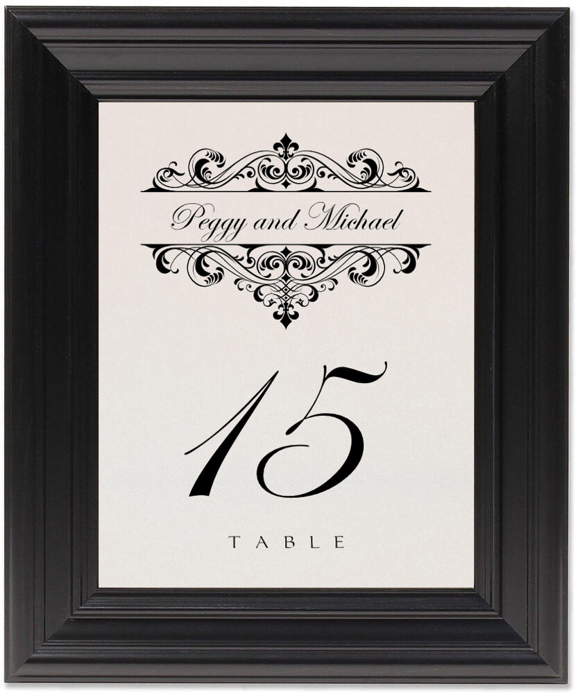 Framed Photograph of Fancy Brandy Table Numbers