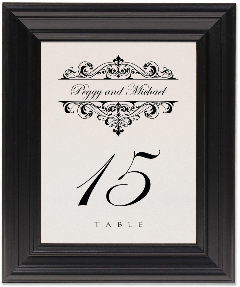 Framed Photograph of Fancy Brandy Table Numbers