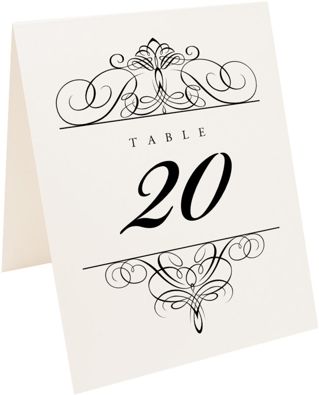 Photograph of Tented Flourish Monogram 01A Table Numbers