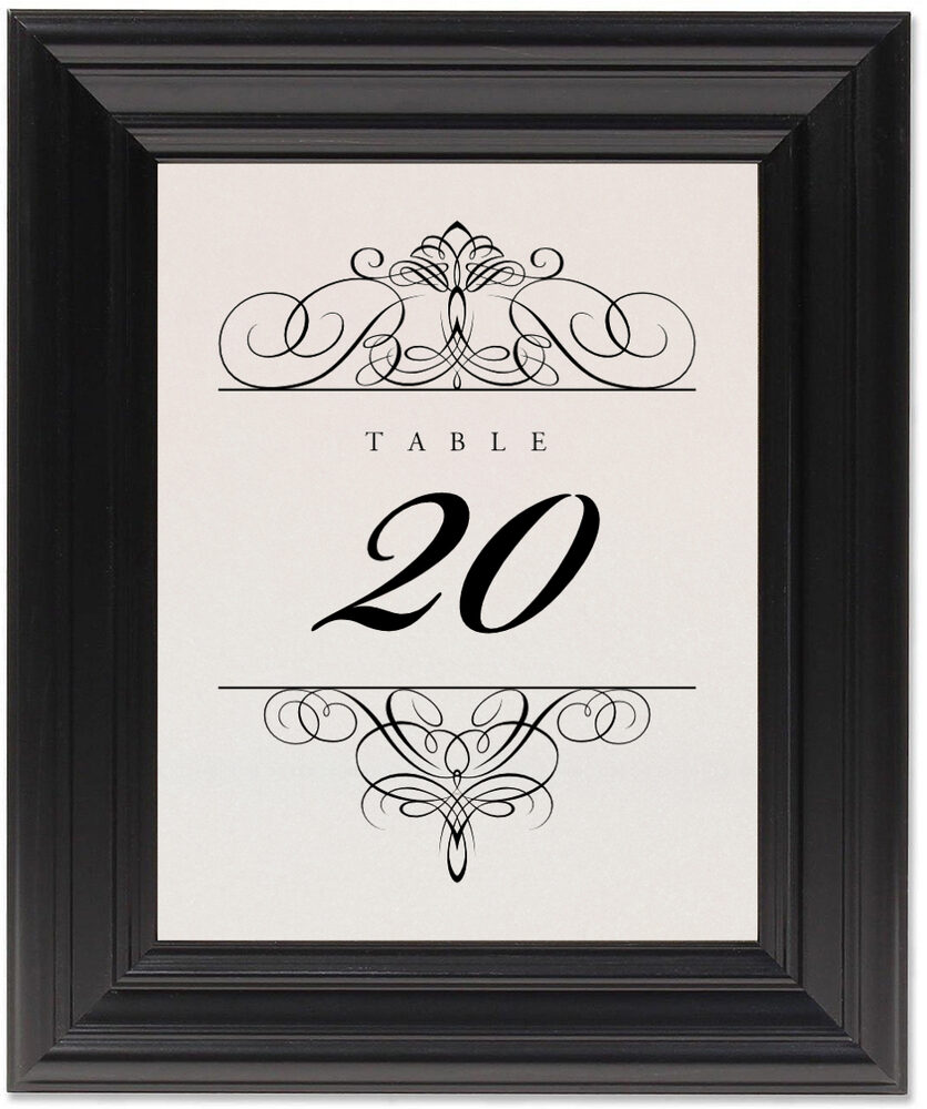 Framed Photograph of Flourish Monogram 01A Table Numbers
