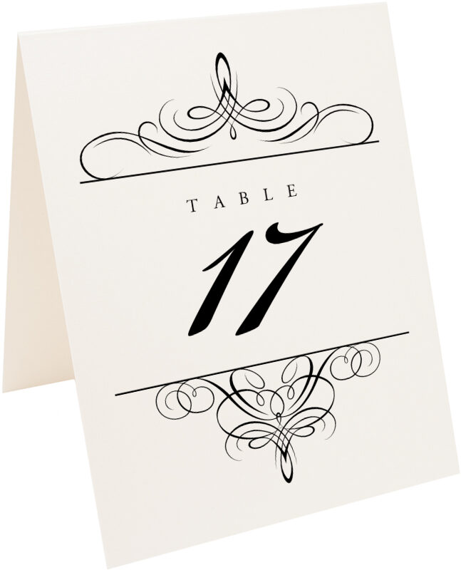 Photograph of Tented Flourish Monogram 02 Table Numbers