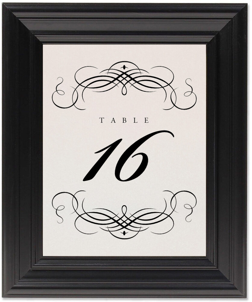 Framed Photograph of Flourish Monogram 03 Table Numbers