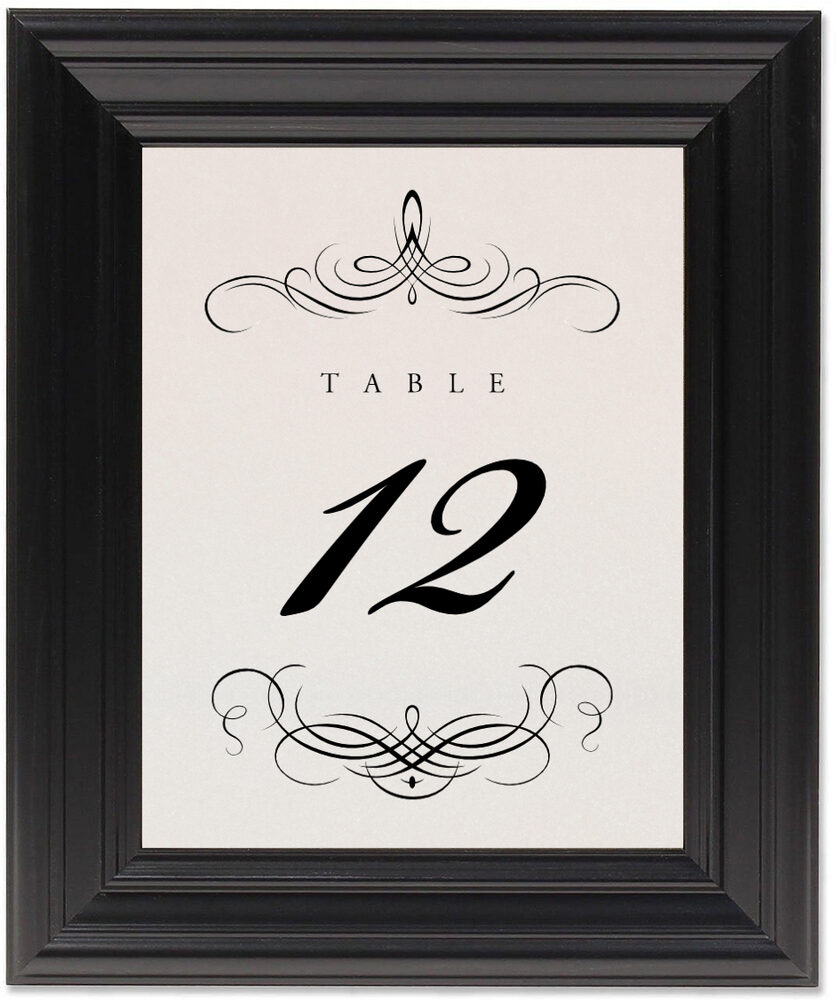Framed Photograph of Flourish Monogram 04 Table Numbers