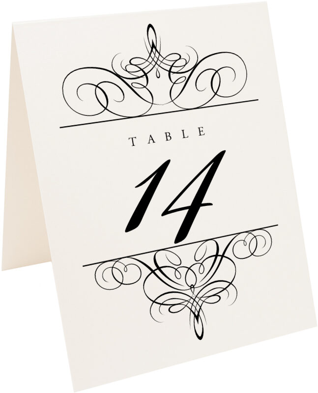 Photograph of Tented Flourish Monogram 05 Table Numbers