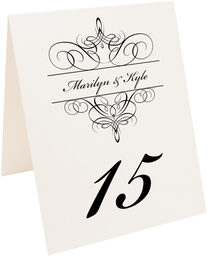 Photograph of Tented Flourish Monogram 05B Table Numbers