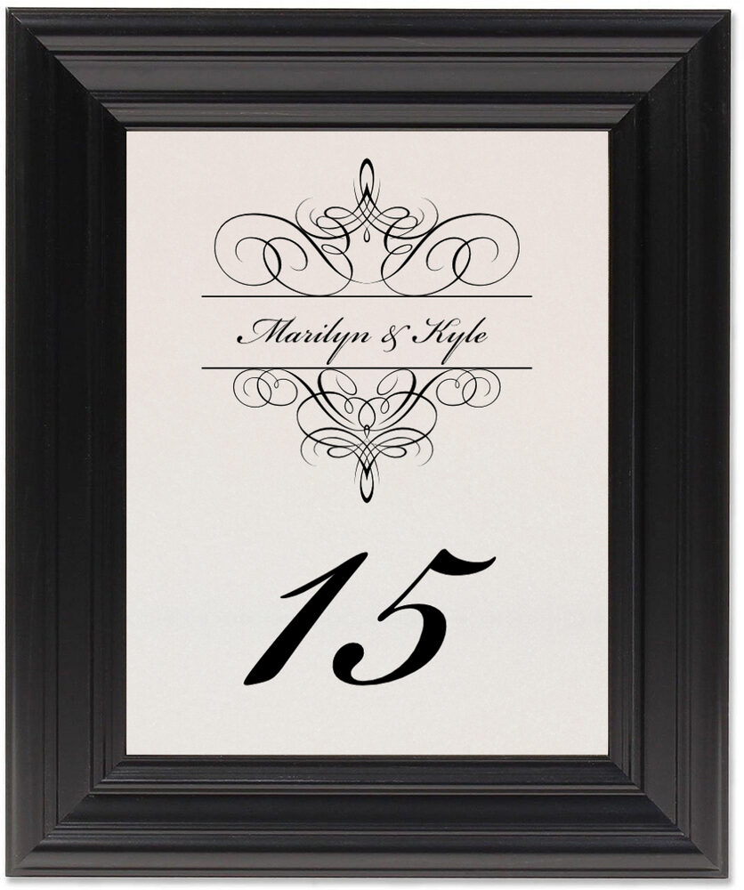 Framed Photograph of Flourish Monogram 05B Table Numbers