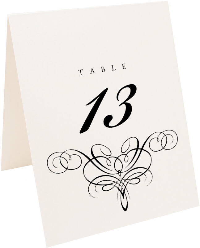 Photograph of Tented Flourish Monogram 06 Table Numbers