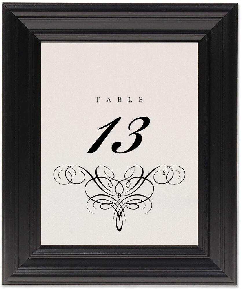 Framed Photograph of Flourish Monogram 06 Table Numbers