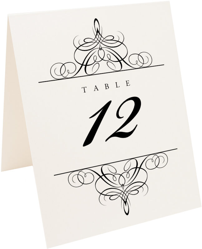 Photograph of Tented Flourish Monogram 07 Table Numbers
