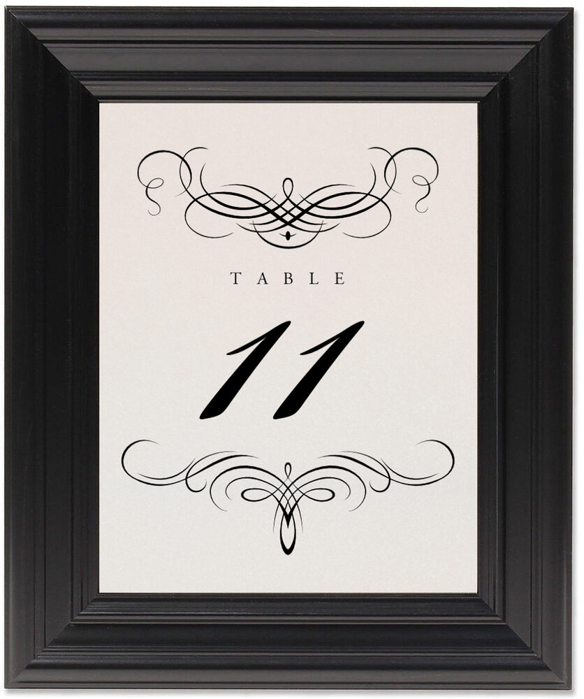 Framed Photograph of Flourish Monogram 08 Table Numbers