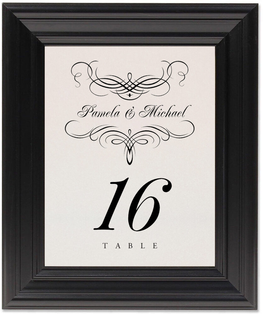 Framed Photograph of Flourish Monogram 08B Table Numbers