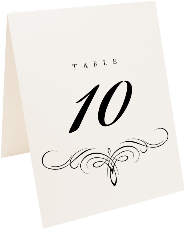 Photograph of Tented Flourish Monogram 11 Table Numbers