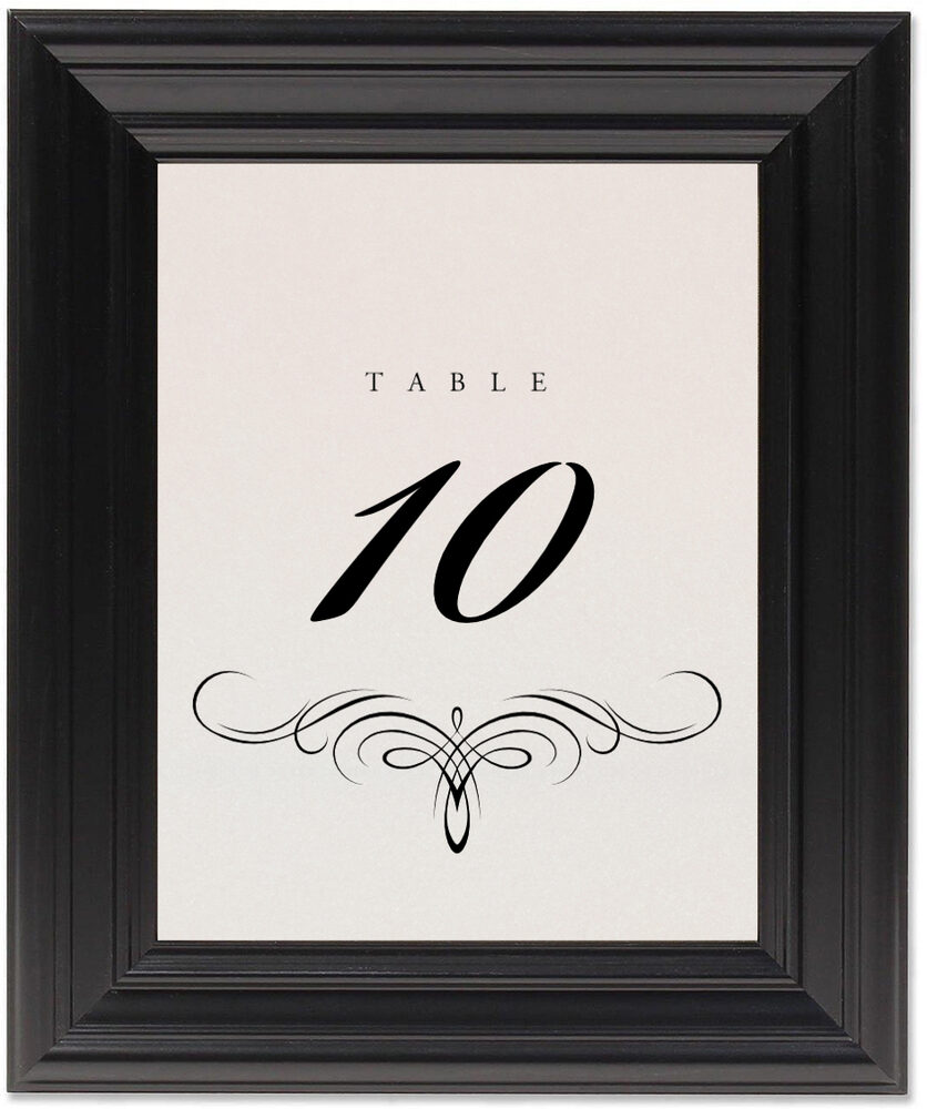Framed Photograph of Flourish Monogram 11 Table Numbers