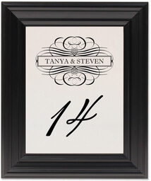 Framed Photograph of Flourish Monogram 14 Table Numbers