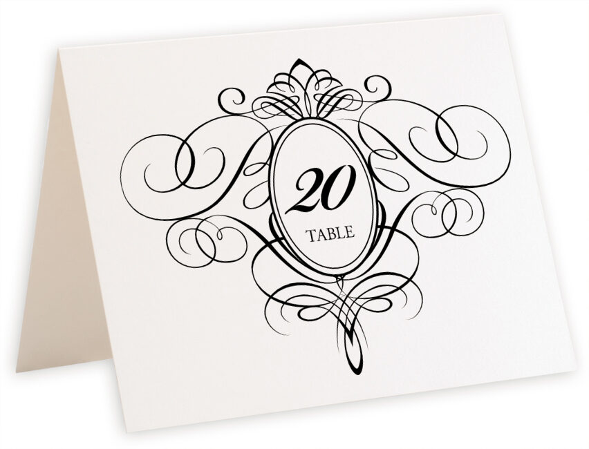 Photograph of Tented Flourish Monogram 15 Table Numbers