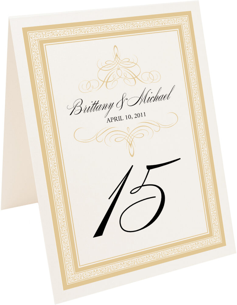 Photograph of Tented Flourish Monogram 47 Table Numbers