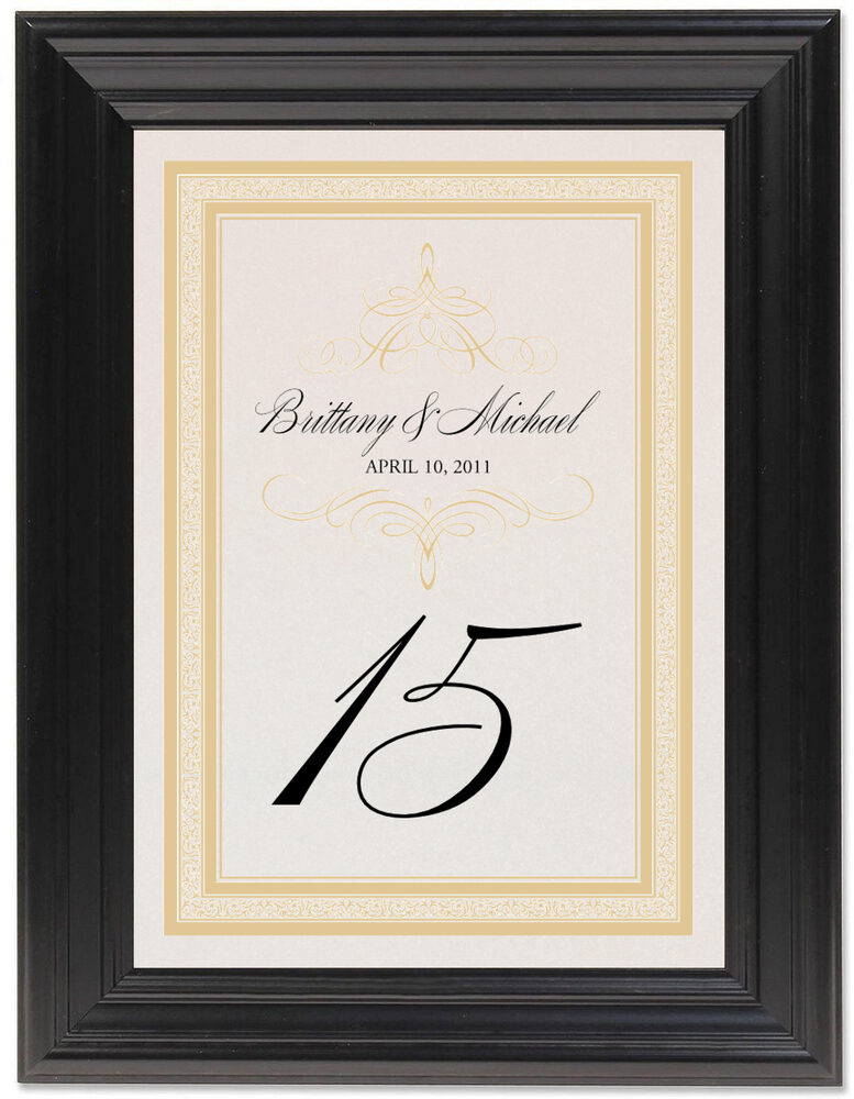 Framed Photograph of Flourish Monogram 47 Table Numbers