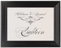 Framed Photograph of French Typographic Library 11 Table Numbers